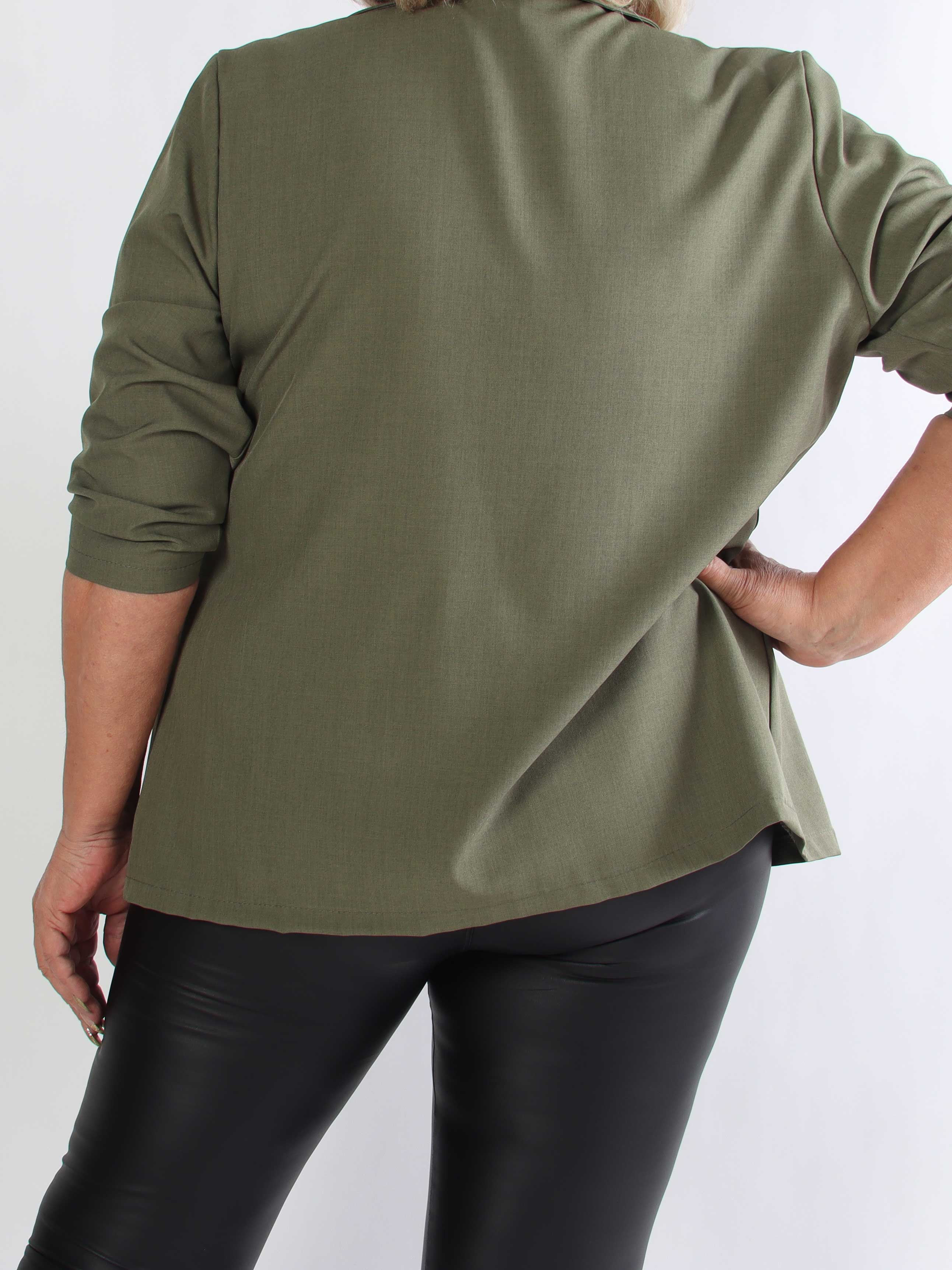 Lanthe Plain - Stilren ensfarvet plus size blazer